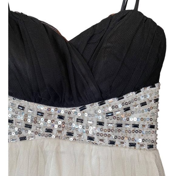 B. Darling White Black Sequin Sweet Heart Cocktail‎ Special Occasion Dress 3/4 - Picture 5 of 10